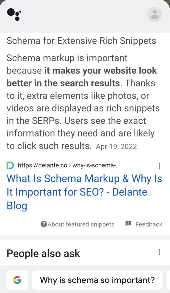 google voice search featured snippets