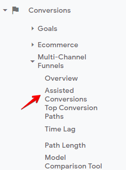 how to find assisted conversions in Google Analytics
