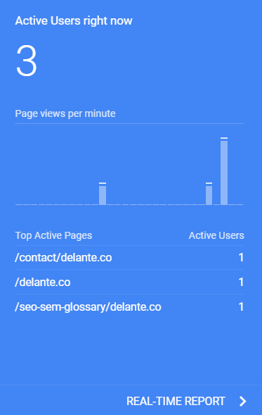 Active users - Google Analytics screenshot