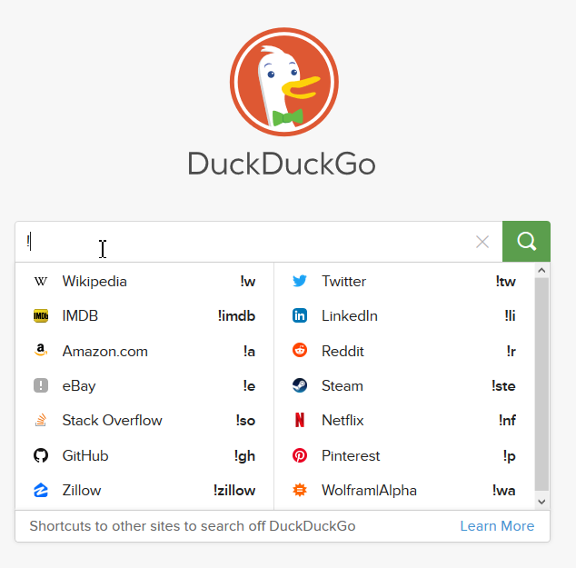Duck duck go - foreign search engine