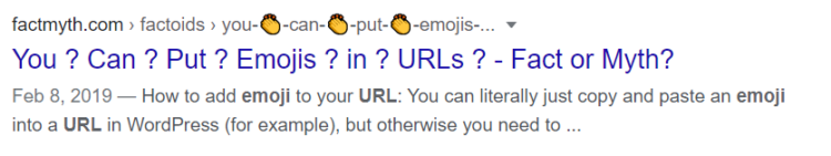 emojis and seo emojis in the url address