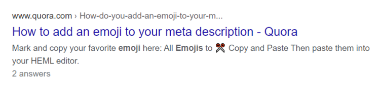 emojis in description seo