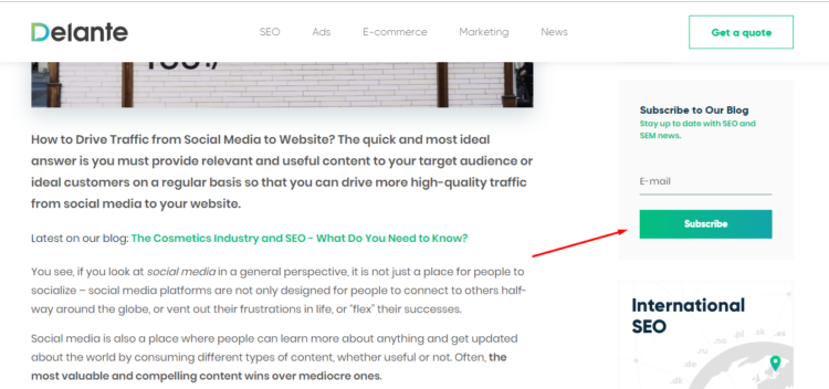 increase traffic to your blog by encouraging people to subscribe