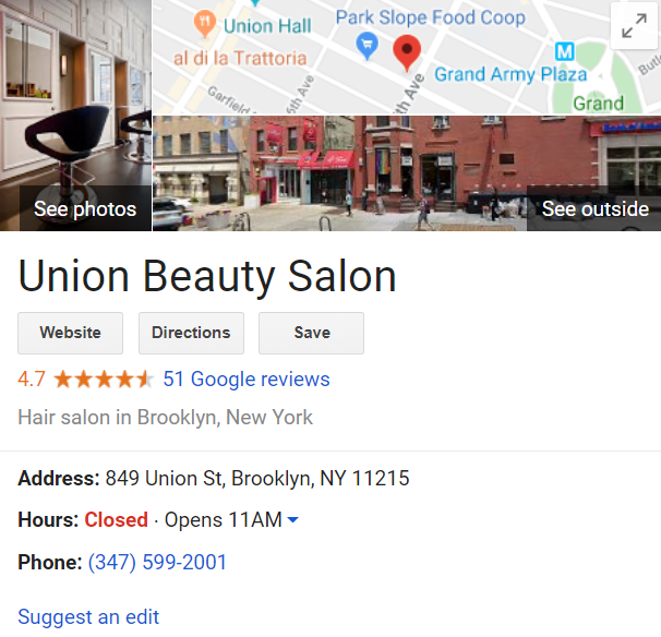 seo for beauty industry example GMF