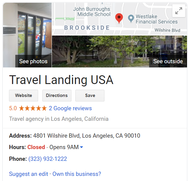 Google My Business local seo - tourism