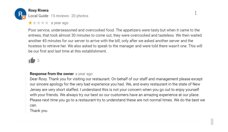 google reviews seo local response from owner