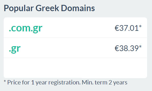 Domains in Greece