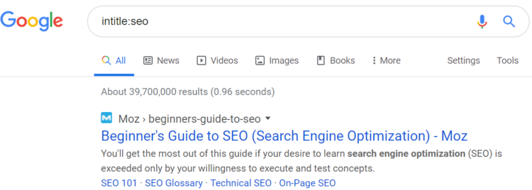 google search hacks example of intitle