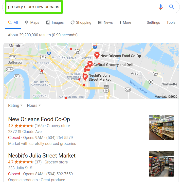The food industry - local SEO