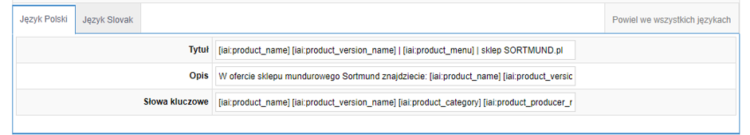 Global settings for product names