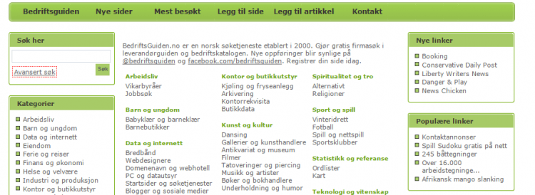Norwegian online business directories submissions