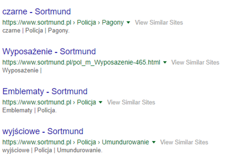 Category names in serp