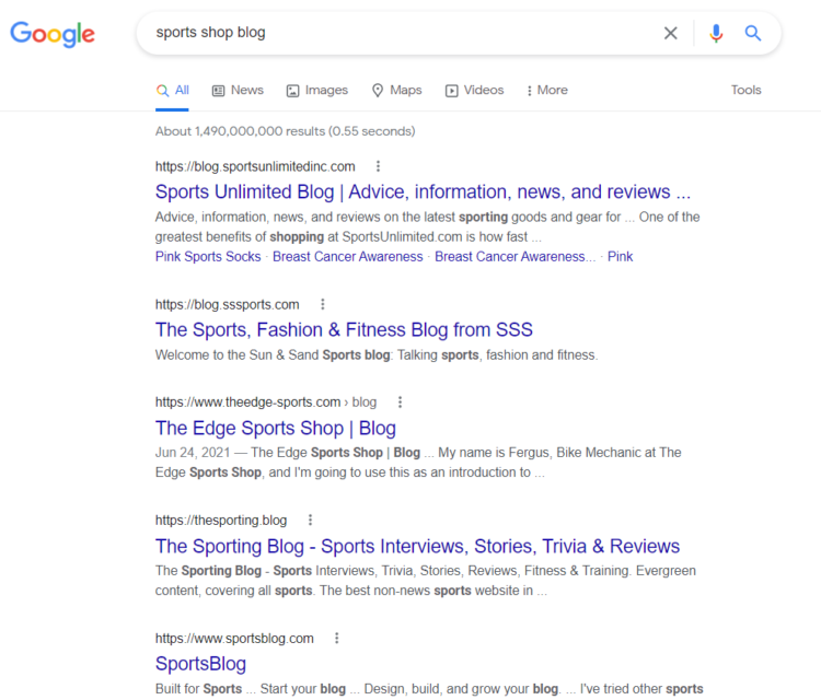seo for ecommerce blog examples