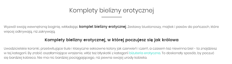 category text example - zmysły