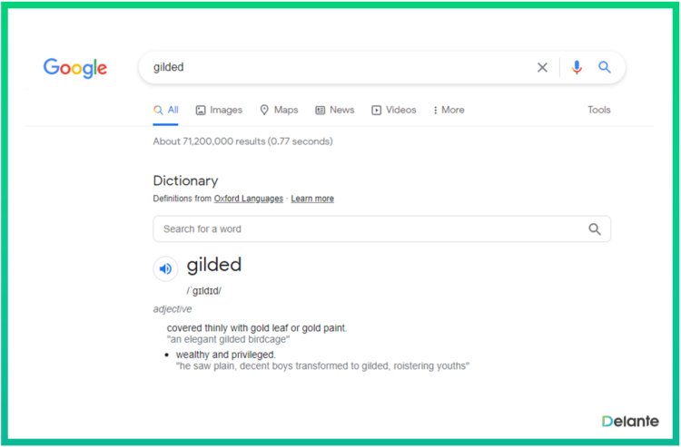 types of featured snippets gilded definition