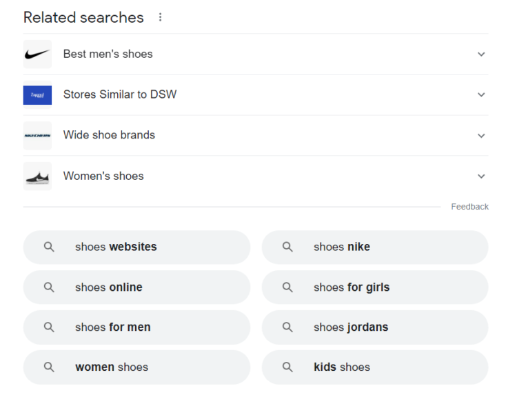 what are lsi keywords shoes example
